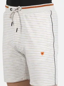 Monte Carlo Men Beige Striped Shorts