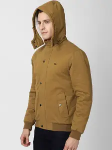 Peter England Casuals Men Khaki Bomber Jacket