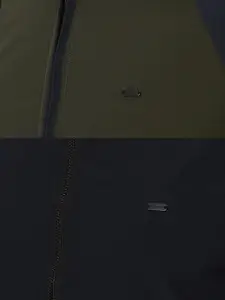 Peter England Casuals Men Olive Green Colourblocked Bomber Jacket