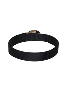 ZORO Men Black Woven Design Canvas Belt