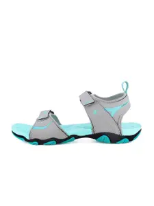 Sparx Women Grey & Sea Green Sports Sandals