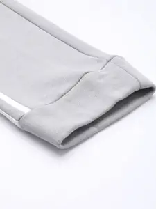 ADIDAS Men Grey & Green Colourblocked Training Track Pants