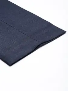 Park Avenue Men Navy Blue Smart Fit Low-Rise Formal Trousers