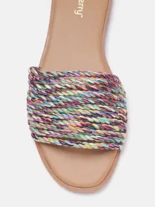 DressBerry Women Rope Textured Open Toe Flats