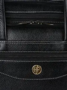 HAMMONDS FLYCATCHER Men Black Leather Laptop Bag