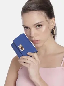 Accessorize London Women Faux Leather Sandra Three Fold Wallet