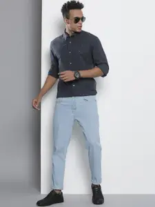 Tommy Hilfiger Men Navy Blue Checked Casual Shirt