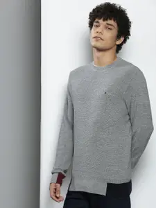 Tommy Hilfiger Men Grey Speckled Pullover Sweater