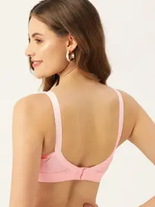 DressBerry Pink Floral Embroidered Bra