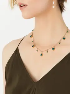 Accessorize London Gold-Toned Crystal Necklace