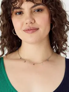 Accessorize London Star & Moon Silver-Toned Necklace