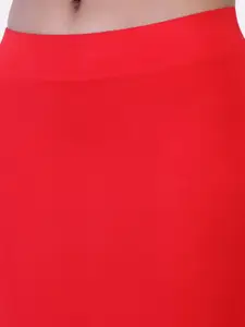 LAASA  SPORTS Women Red Solid Mid-Calf Length Pencil Skirts