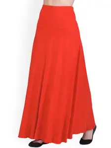 LAASA  SPORTS Women Red Solid Flared  Maxi Skirts