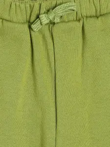 MINI KLUB Boys Olive-Green Solid Joggers