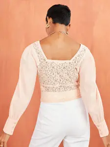 Styli Pink Premium Lace Top