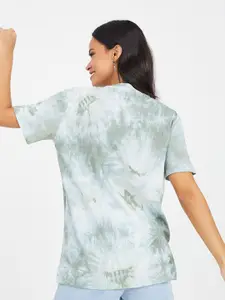 Styli Green Floral Print Top