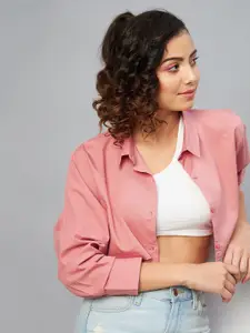 CHIMPAAANZEE Women Pink Relaxed Casual Shirt