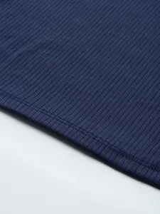 Chemistry Women Ribbed Button Detailed A-Line Skirt with Belt