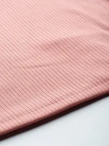 Chemistry Women Ribbed Button Detailed A-Line Skirt with Belt