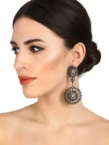 Mali Fionna Gold-Toned Contemporary Drop Earrings