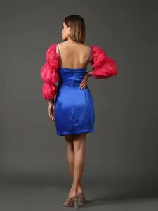 Heart Up My Sleeves Women Pink & Blue Party Longline Shrug