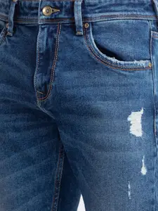 SPYKAR Men Blue Relaxed Fit Low-Rise Mildly Distressed Light Fade Jeans