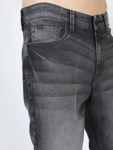 KETCH Men Grey Straight Fit Low Distress Light Fade Stretchable Jeans