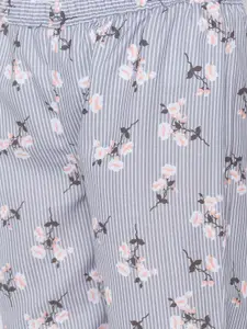 FashionRack Women Grey and Pack Of 2 Printed Cotton Lounge Pants