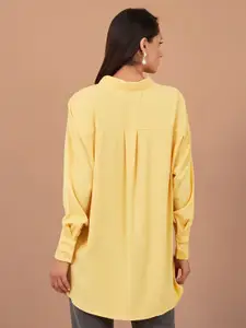 Styli Yellow Long Sleeves High-Low Hem Oversized Blouse