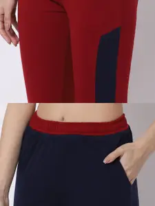 Claura Women Pack Of 2 Colorblocked  Lounge Pants