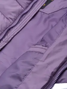 Roadster Men Purple & White Colourblocked Padded Jacket