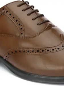 San Frissco Men Brown Solid Formal Oxford Shoes