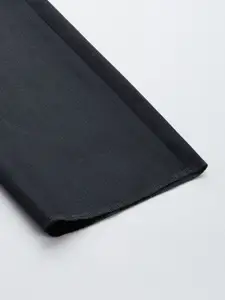 Arrow Men Dark Grey Self Design Textured Flat Front Tailored Fit Formal Trousers