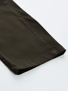 Arrow Sport Men Olive Green Solid Original Slim Fit Low-Rise Woven Flat-Front Trousers