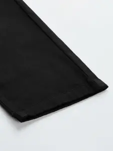 Arrow Sport Men Black Original Super Slim Fit Mid-Rise Plain Woven Flat-Front Trousers