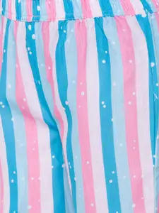 FashionRack Women Blue & Purple Coloured Pack of 2 Printed Cotton Lounge Pants