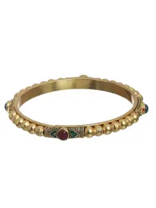 Priyaasi Set Of 4 Green Ruby Heart Sphere Bangles