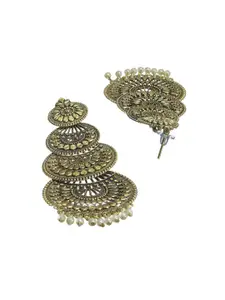 Priyaasi Gold-Toned Contemporary Chandbalis Earrings