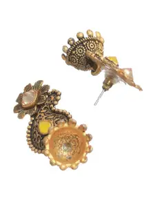 Priyaasi Gold-Plated Contemporary Jhumka Earrings