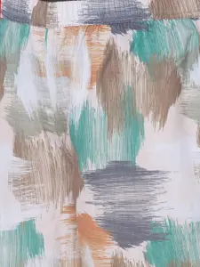 FashionRack Women Pack of 2 Brown & Beige Printed Cotton Lounge Pants