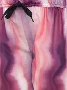 FashionRack Pack of 2 Women Beige & Purple Printed Cotton Lounge Pants