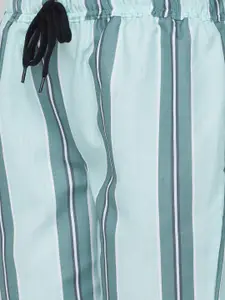 FashionRack Women Pack of 2 Beige & Sea Green Printed Cotton Lounge Pants