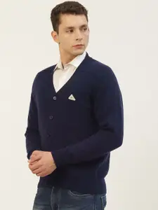 Monte Carlo Men Navy Blue Solid Cardigan