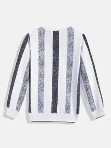 Monte Carlo Boys White & Blue Striped Sweatshirt