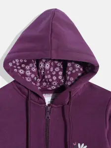 Monte Carlo Girls Purple Solid Hooded Sweatshirt