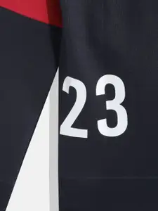 Monte Carlo Boys Navy Blue & White Typography Printed Hooded Sweatshirt