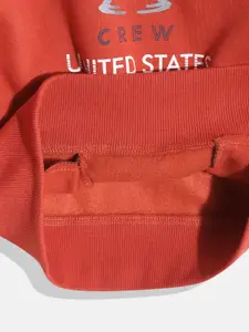 Monte Carlo Boys Rust Orange & White Printed Hooded Sweatshirt