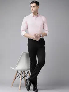 Arrow Men Pink & White Slim Fit Printed Pure Cotton Formal Shirt