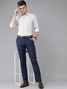 Arrow Men White And Black Original Slim Fit Printed Pure Cotton Formal Shirt