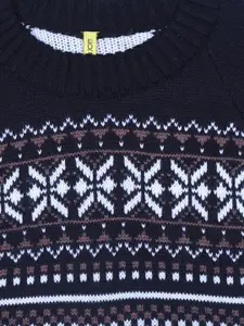 Gini and Jony Boys White & Blue Printed Sweater Vest